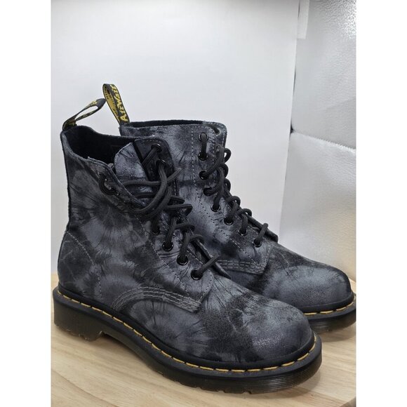 Dr. Martens 1460 Pascal Tie Dye Printed Suede Black 8 Eye Boots Women’s Size 6 - Picture 6 of 9